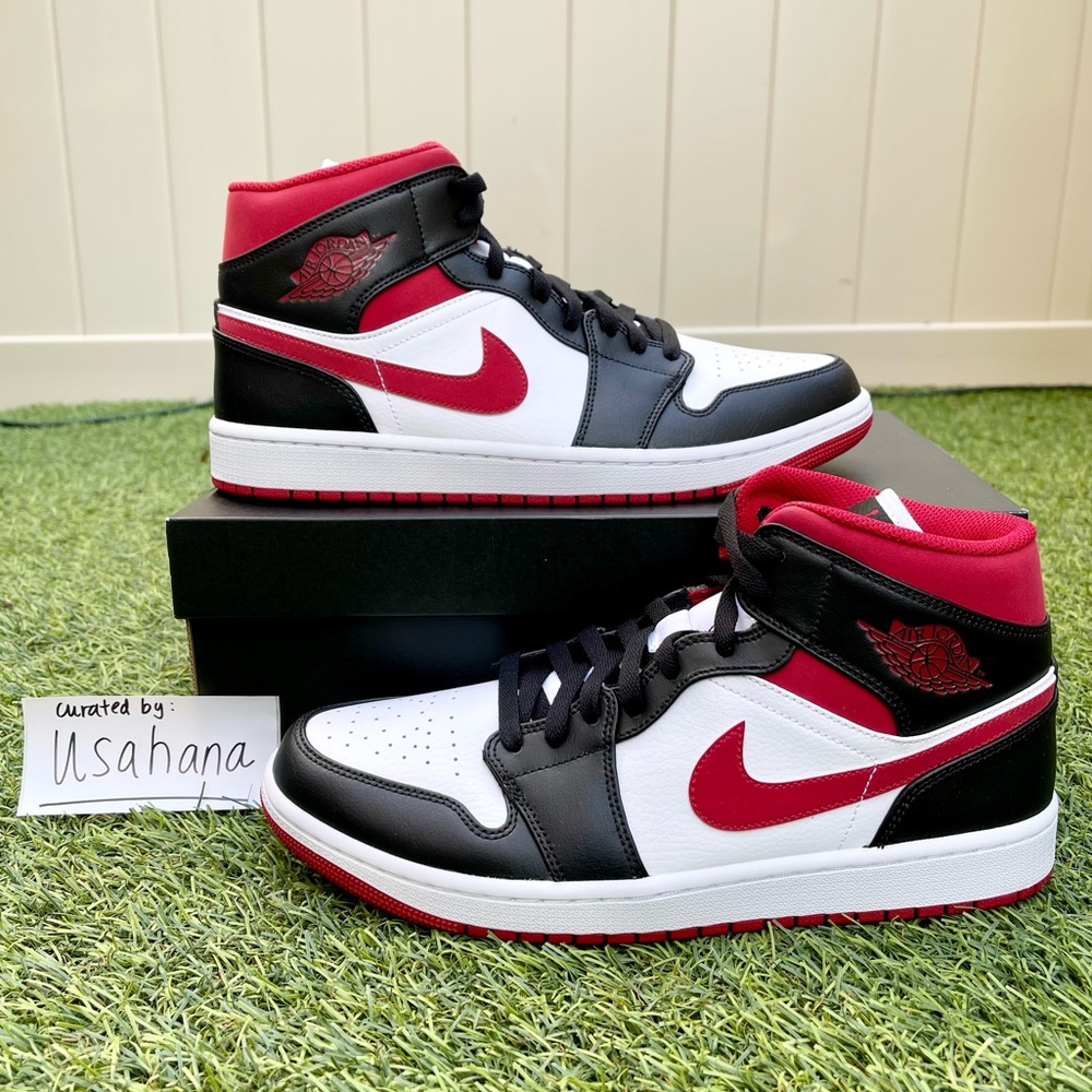 Men’s Nike air jordan 1 mid retro bred shoes - Picture 2 of 4